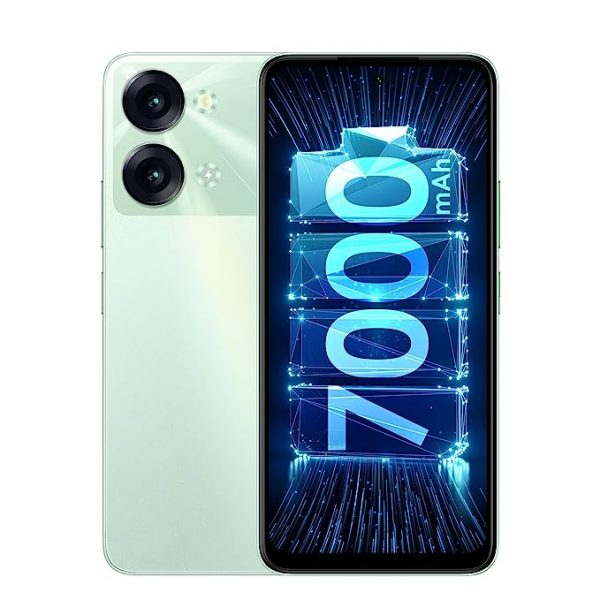 Itel P40+ (4GB RAM+128GB ROM, 8GB RAM with Memory Fusion 13MP AI Rear Camera 7000mAh Battery with 18W Fast Charging 6.8 HD+ IPS Punch Hole 90Hz Diplay Faceunlock & Fingerprint - Ice Cyan