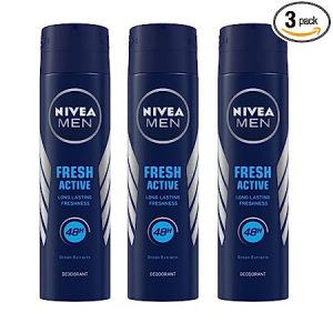 Nivea Deodorant, Fresh Active for Men, 150ml (Pack of 3)