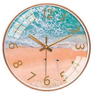 STAR WORK Non Ticking Silent Quartz Premium Wall Clock Bedroom Hall Living Room Office Mute and Quiet Wall Clocks Home Decorative Art Collection (GOA Clock)