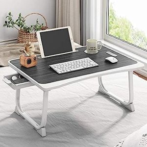 Tarkan-Portable-Folding-Laptop-Desk-for-Bed-Lapdesk-with-Handle-Drawer-Cup-Mobile-Tablet-Holder-for-Study-Eating-Work-Black