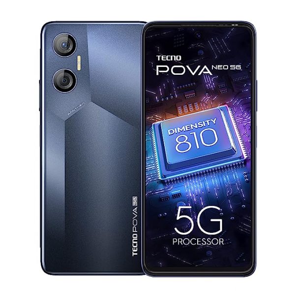 Tecno POVA Neo 5G (Sapphire Black,4GB RAM,128GB Storage) 7GB Expandable RAM 6000mAh Battery FHD+ Display 50MP Rear Camera