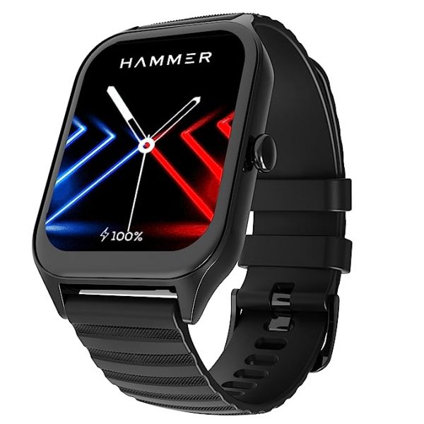 Hammer Stroke 1.96 Calling Smart Watch with Strong Metallic Body, in Built Games, 100+ Sports Modes, Customized Watchfaces