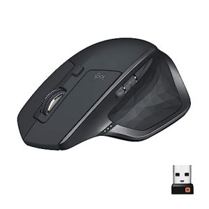 Logitech MX Master 2S Wireless Mouse, Multi-Device, Bluetooth or 2.4GHz Wireless with USB Unifying Receiver, 4000 DPI Any Surface Tracking, 7 Buttons, Fast Rechargeable