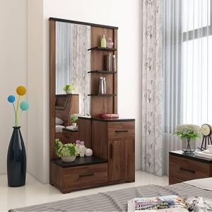 Parul Furniture and Decorators Dressing Table SHEESHAM Finish with Mirror