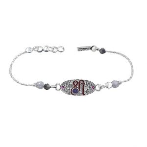 Sahiba Gems Silver Cute Design Shree Shri Bracelet Raksha Bandhan Rakhi (Chandi Rakhi)