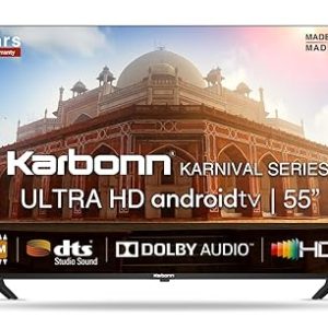 Karbonn 140 cm (55 inches) Karnival Series 4K Ultra HD Smart Android IPS LED TV KJS55ASUHD (Black)