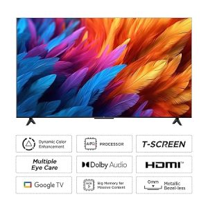 TCL 164 cm (65 inches) Metallic Bezel-Less Series 4K Ultra HD Smart LED Google TV 65V6B (Black)