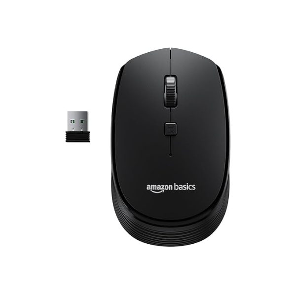 Amazon Basics Wireless Optical Mouse with 2.4Ghz, USB Nano Dongle