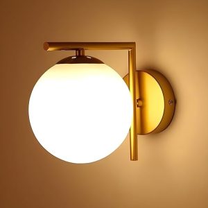 Golden Metal & Glass (corner down shape) Wall Light for Living Room Modern Wall Lamps for Bedroom for Living Room Wall Lights for Home Decoration