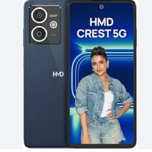 HMD Crest Max 5G Segment 1st 50 MP Front Cam Triple Rear AI Cam with 64 MP Primary Sony Sensor FHD+ OLED Display 8 GB RAM & 256 GB Storage