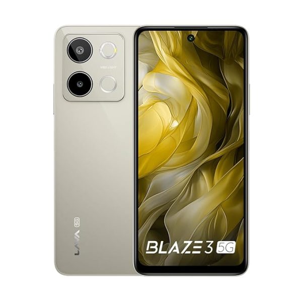 Lava Blaze 3 5G (Glass Gold, 6GB RAM, 128GB Storage) SuperFast Dimensity 6300 Processor