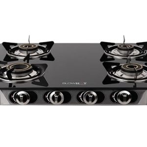 BLOWHOT Jasper Heavy Tornado 4 Brass Burner Auto Ignition Gas Stove Toughened Glass Cooktop