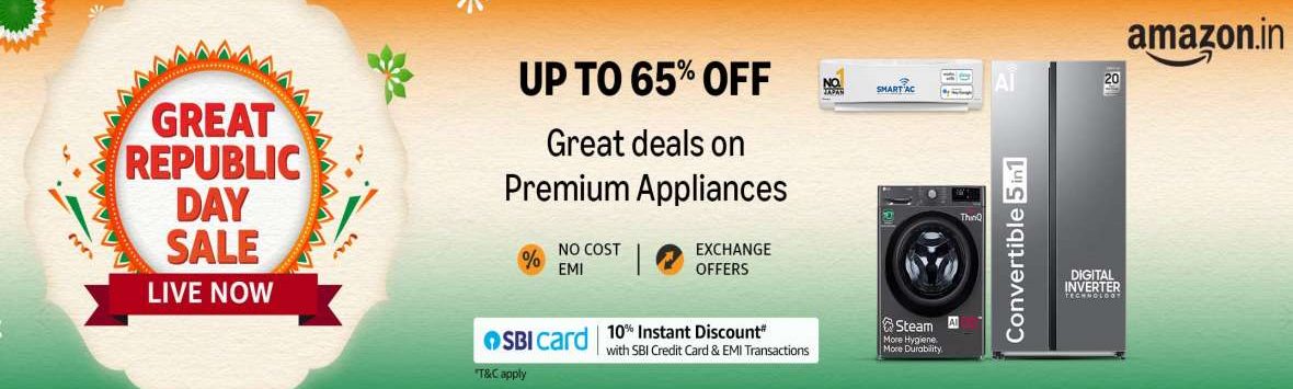 Great Deals On Appliance Upto 65% OFF